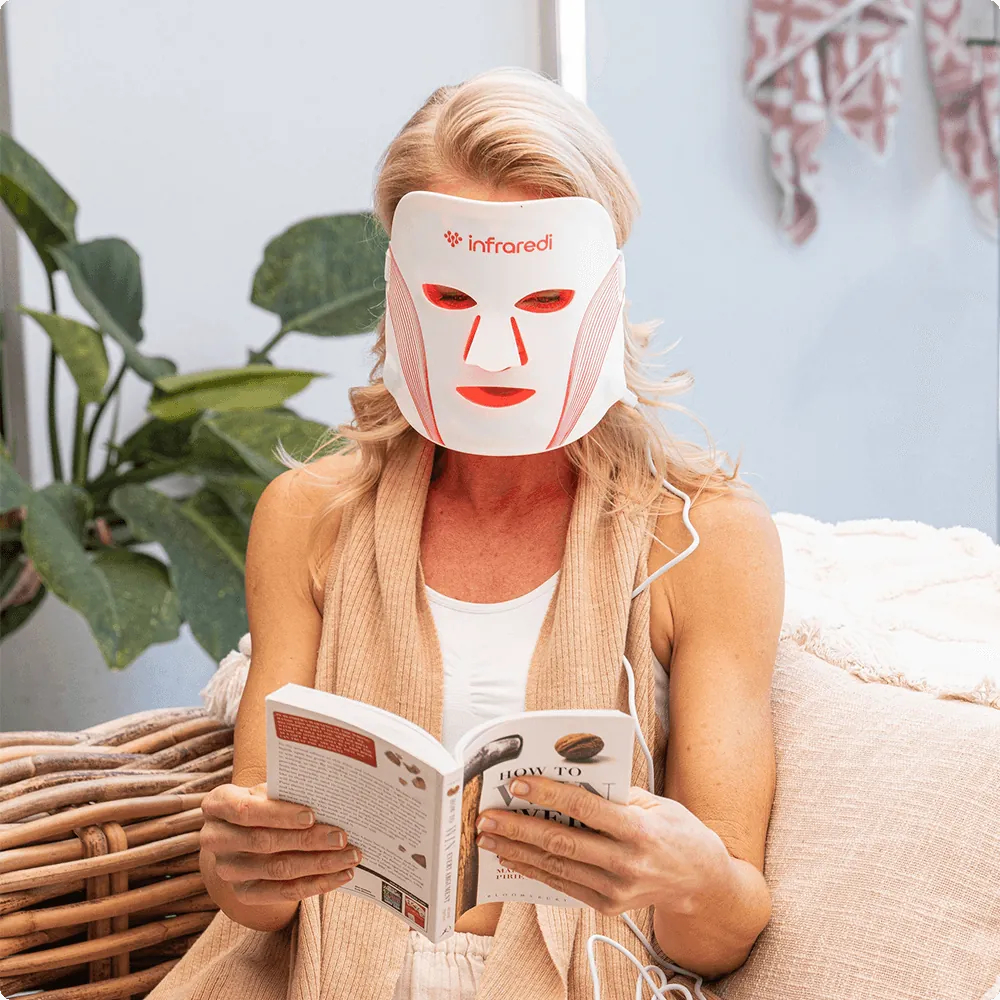 Infraredi LED light therapy face mask with clinical dual-chip diodes