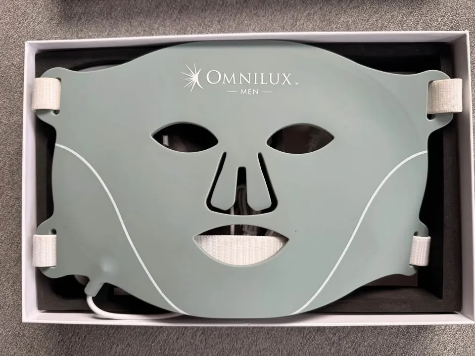 Omnilux Men LED face mask with 1072nm deep near-infrared wavelength