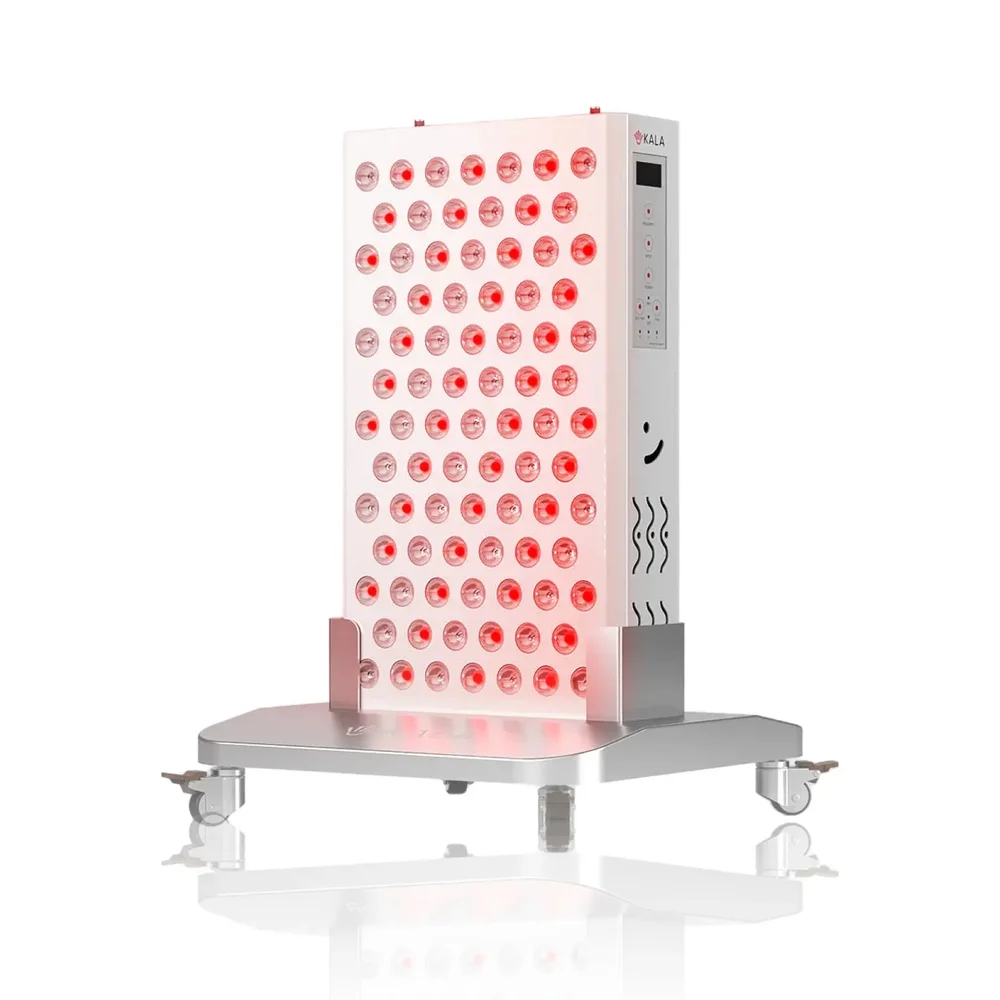 Kala Pro panel docked into the optional wheeled roller boot mobile stand for easy repositioning in Canada