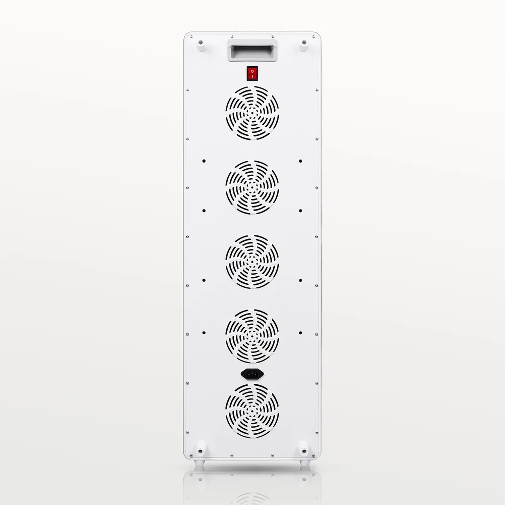 Rear view of the Rouge Pro G4 panel showing 5 whisper-quiet cooling exhaust fans, integrated grab handle, and heavy-duty steel mounting sockets